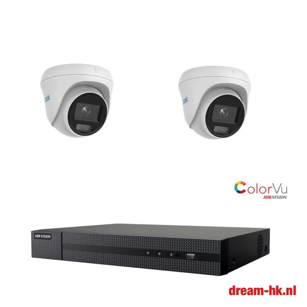 5MP ColorVu Hikvision IP PoE set / NVR + 2x camera, Ophalen of Verzenden, Nieuw, Buitencamera