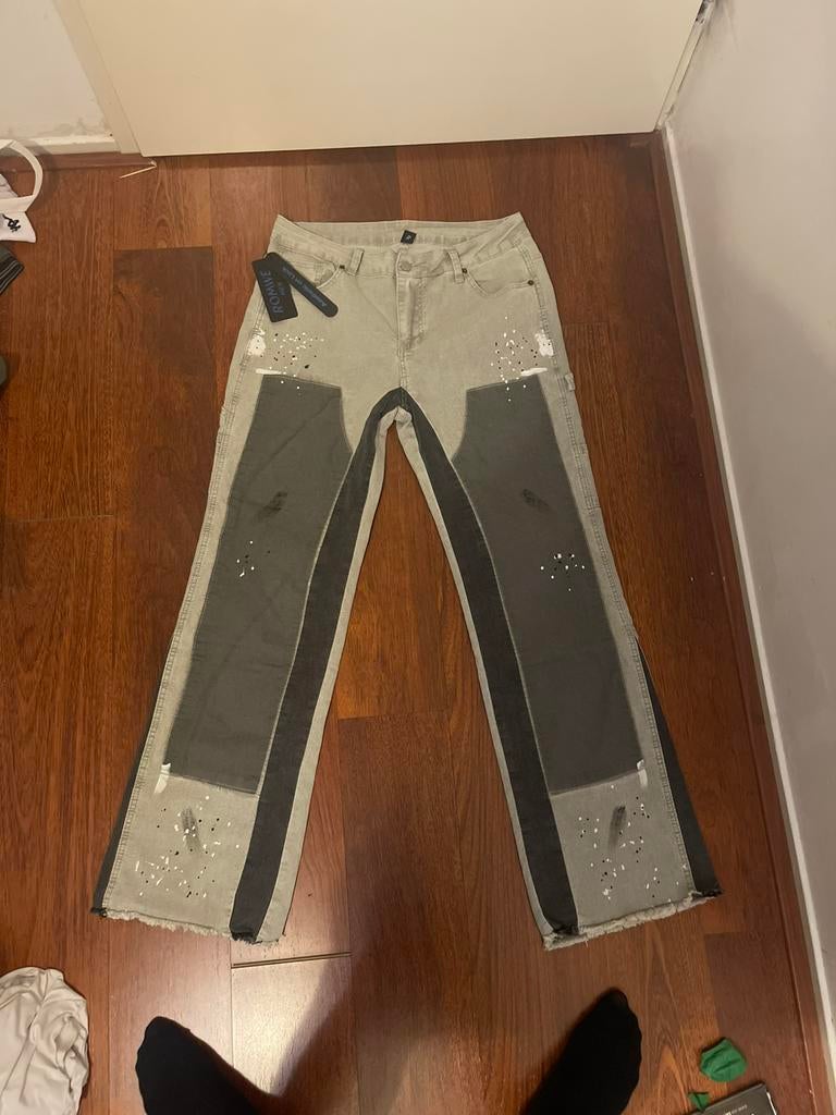 flared ROMWE jeans, Kleding | Heren, Ophalen of Verzenden, Zo goed als nieuw, Maat 48/50 (M), Zwart