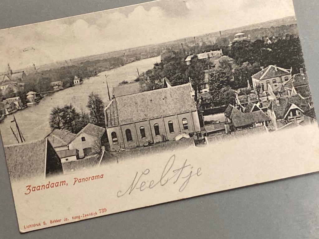 Vroege ansichtkaart  Panorama Zaandam (1904)., Ophalen of Verzenden, Voor 1920, Gelopen, Noord-Holland