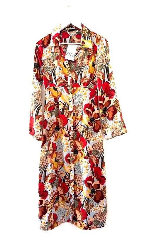 SALE ZARA beeldige lange doorknoop jurk NIEUW 36 CHCS, Overige kleuren, Zara, Nieuw, Ophalen of Verzenden