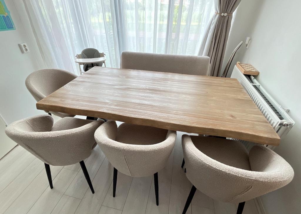 Boomstam eettafel 180cm, Ophalen, 50 tot 100 cm, Zo goed als nieuw, 150 tot 200 cm