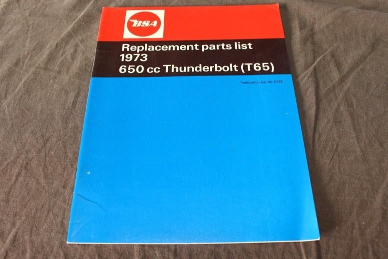 BSA T65 650cc 1973 motorcycle parts list, Motoren, Handleidingen en Instructieboekjes, Ophalen of Verzenden, Overige merken
