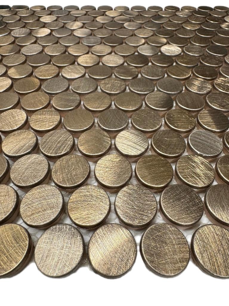 Reflections Penny Round Mozaïek goud, aluminium 19mm, Nieuw, Minder dan 20 cm, 10 m² of meer, Wandtegels