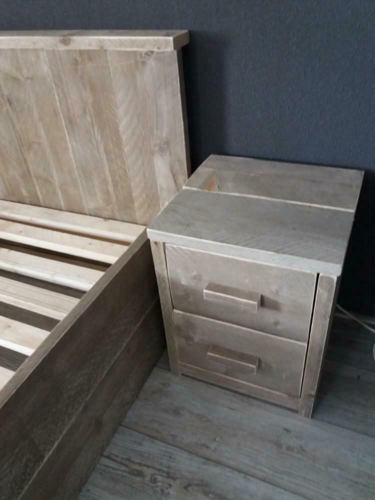 Steigerhout Bed extra lang ., Huis en Inrichting, Slaapkamer | Bedden, Ophalen, Nieuw, Steigerhout