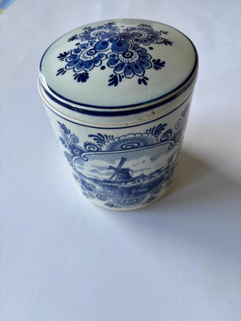 Delfts Blauw Potje met Deksel, Antiek en Kunst, Antiek | Keramiek en Aardewerk, Ophalen of Verzenden