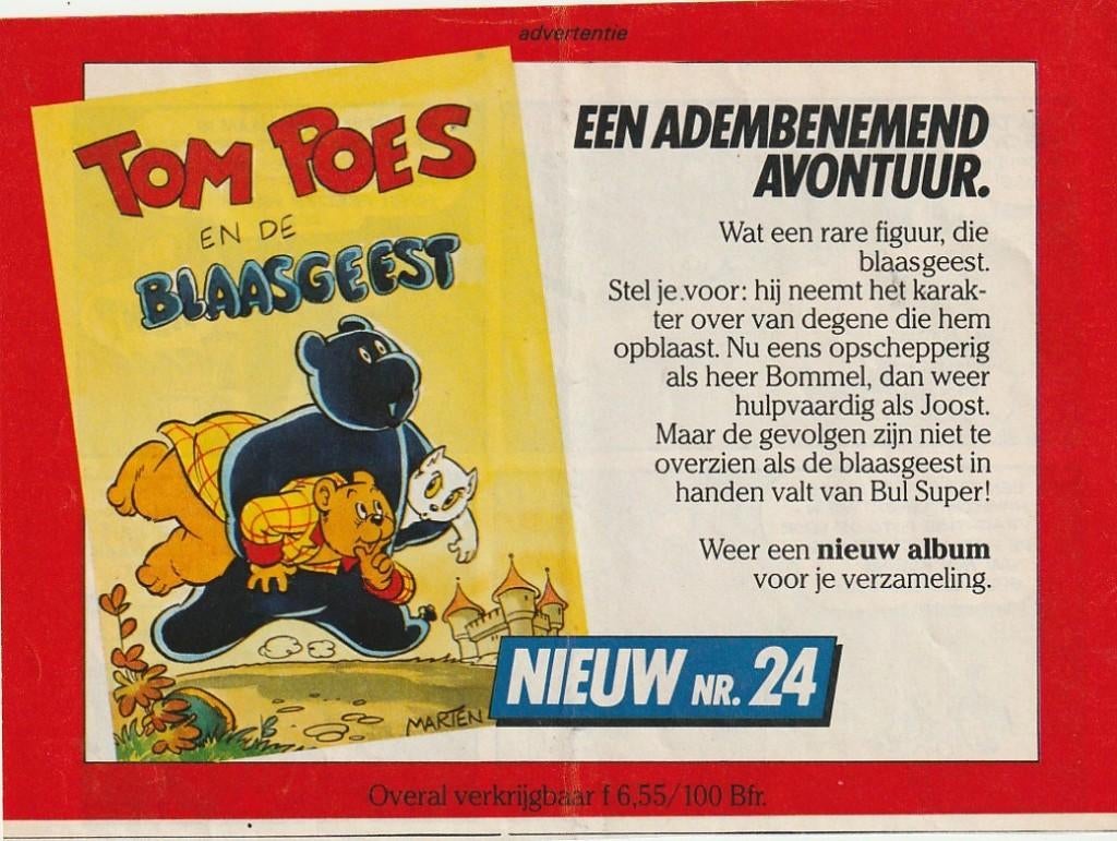 retro reclame 1982 Tom Poes boek en de blaasgeest, Verzamelen, Retro, Overige typen, Verzenden