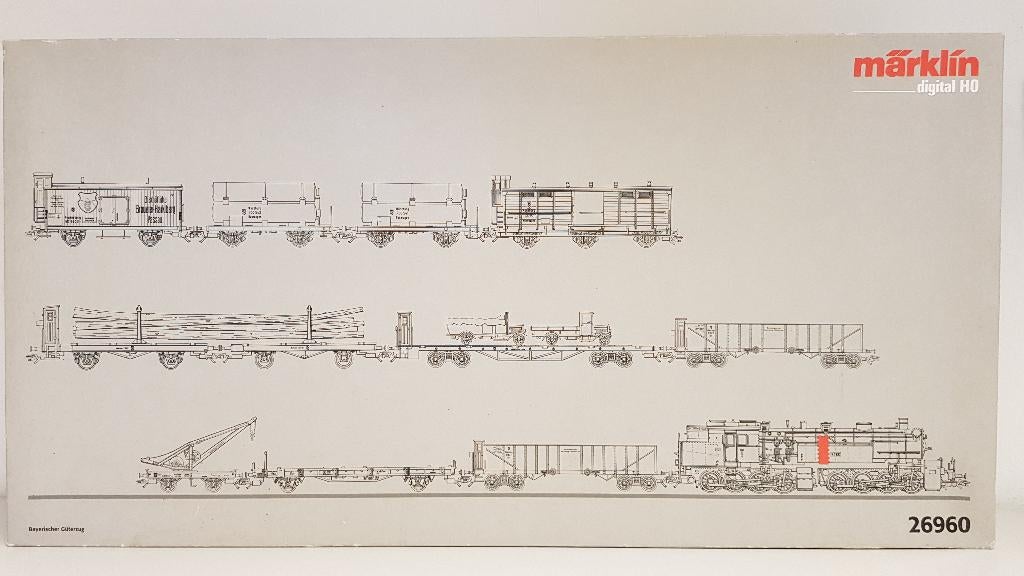 Märklin 26960 set goederentrein met stoomloc, Wisselstroom, Wagon, Ophalen of Verzenden, Zo goed als nieuw