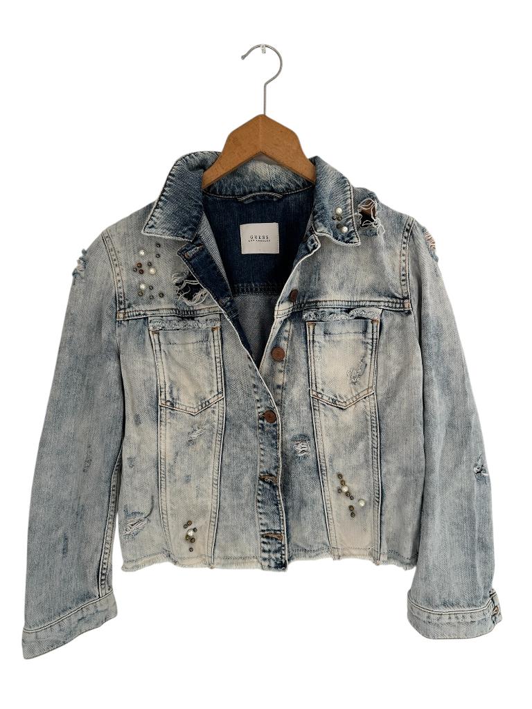 Guess spijkervest S, Kleding | Dames, Truien en Vesten, Zo goed als nieuw, Zwart, Ophalen of Verzenden