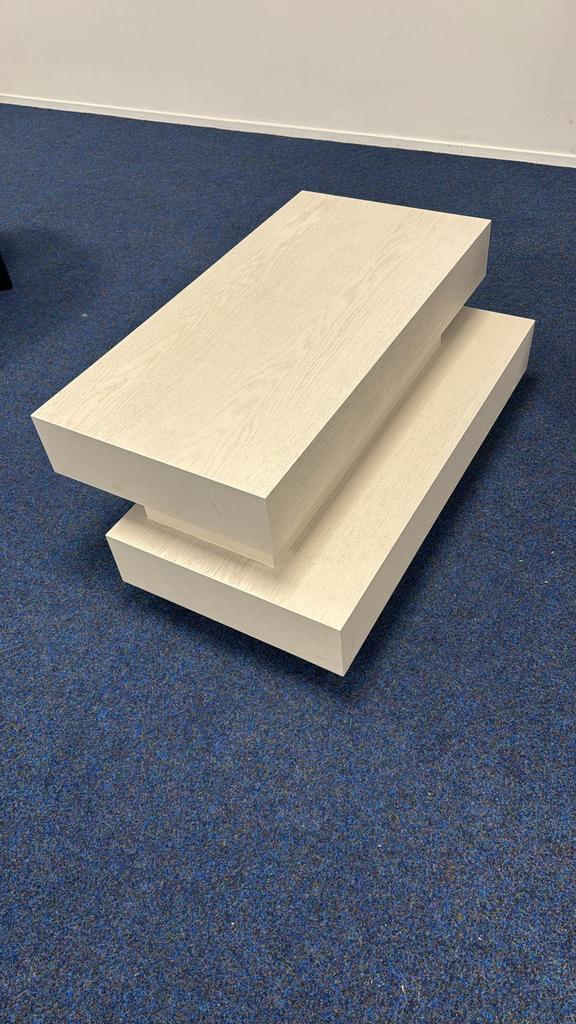 Compacte salontafel - Lauder model - Eiken fineer, Ophalen, 100 tot 150 cm, Eikenhout, 50 tot 100 cm