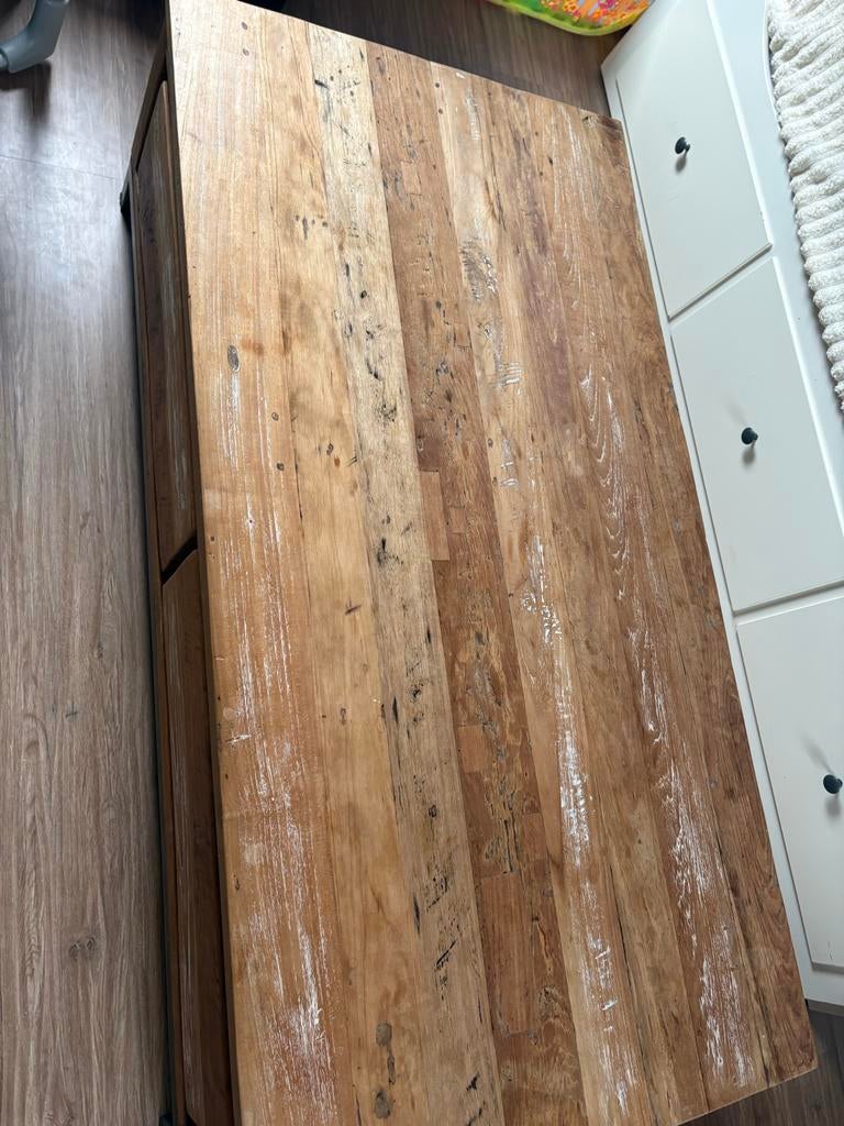 Stijlvolle Salontafel Venetië, Ophalen, Gebruikt, 100 tot 150 cm, Teakhout