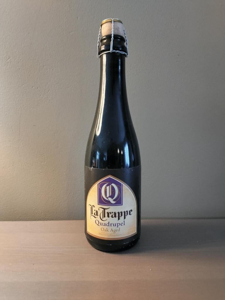 Uniek trappistenbier La Trappe Quadrupel oak aged batch 19, Verzamelen, Ophalen of Verzenden, Zo goed als nieuw, Flesje(s), La Trappe