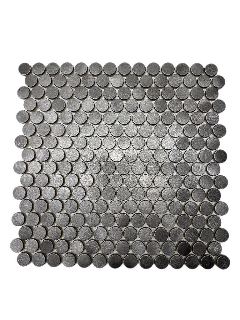Mozaiek Penny Round Gun Metal 19mm voorraad, Overige materialen, Wandtegels, Nieuw, Ophalen of Verzenden