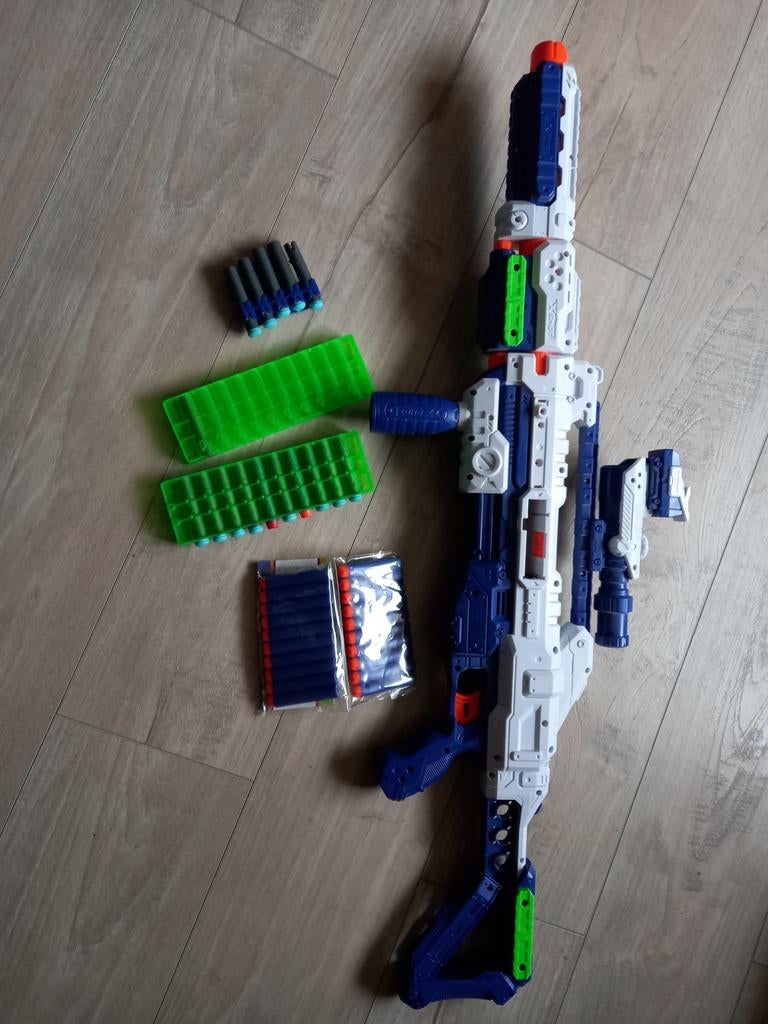 Nerf N-Strike Longstrike CS-6 met pijltjes, Ophalen of Verzenden, Gebruikt, Jongen of Meisje