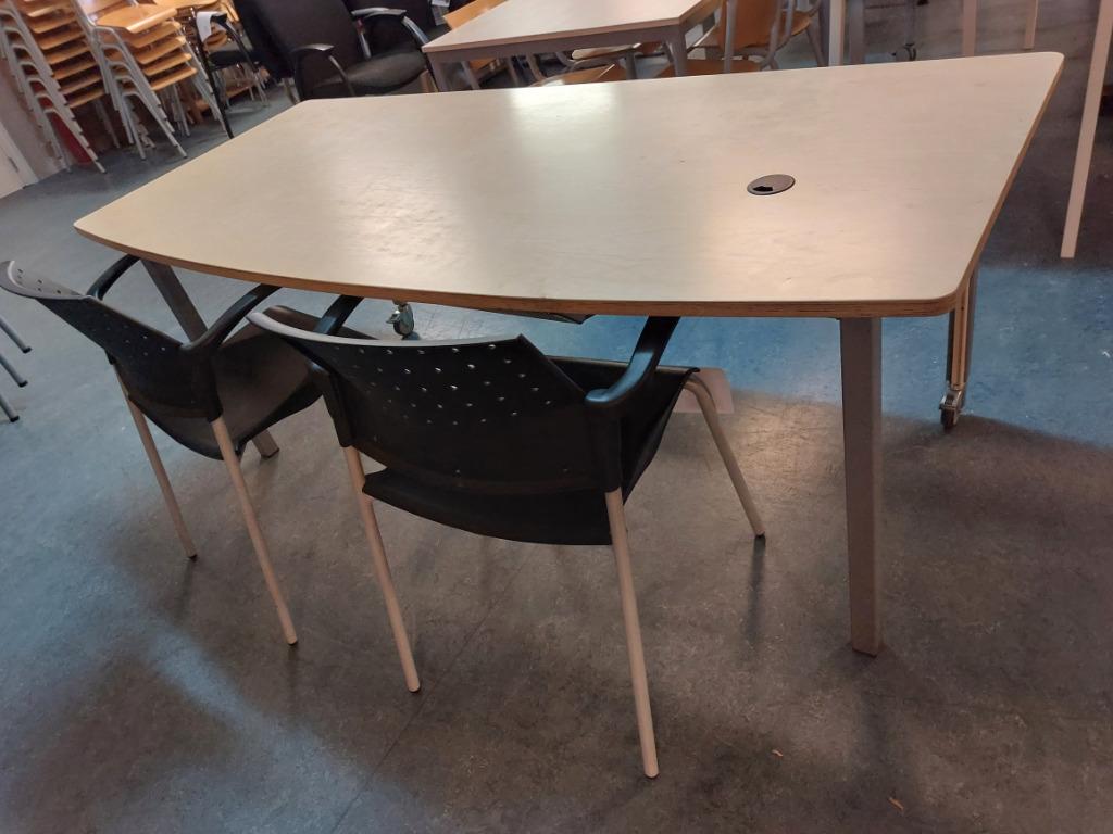 Verrijdbare kantine tafel / werktafel, zeer stabiel 190x88cm, Overige houtsoorten, Gebruikt, 50 tot 100 cm, 100 tot 150 cm