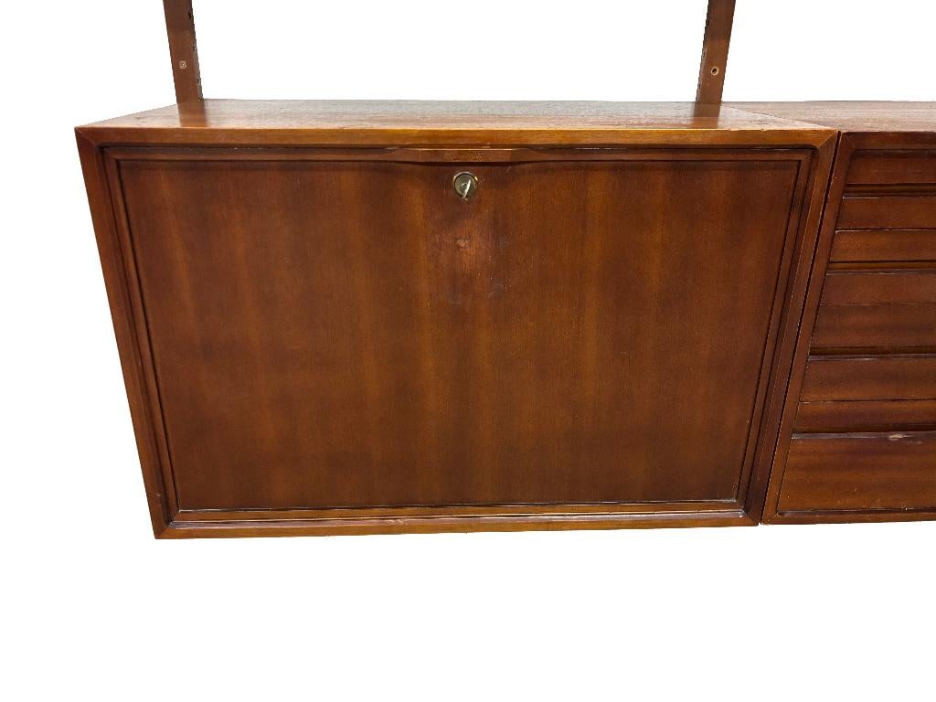 Vintage Poul Cadovius Royal System wandsysteem wallunit, Huis en Inrichting, Kasten | Wandmeubels, Ophalen, Gebruikt, Met klep(pen)