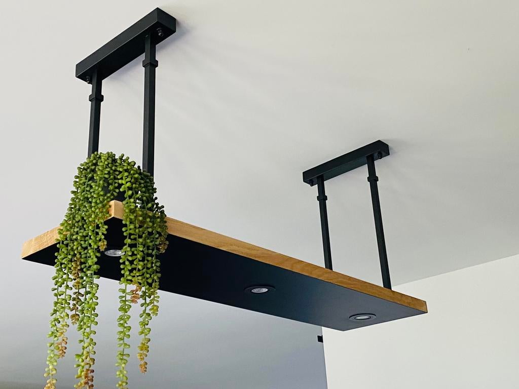 Hanglamp kookeiland, kamer, keuken eikenhout HANDMADE, Ophalen, Nieuw, Landelijk industrieel
