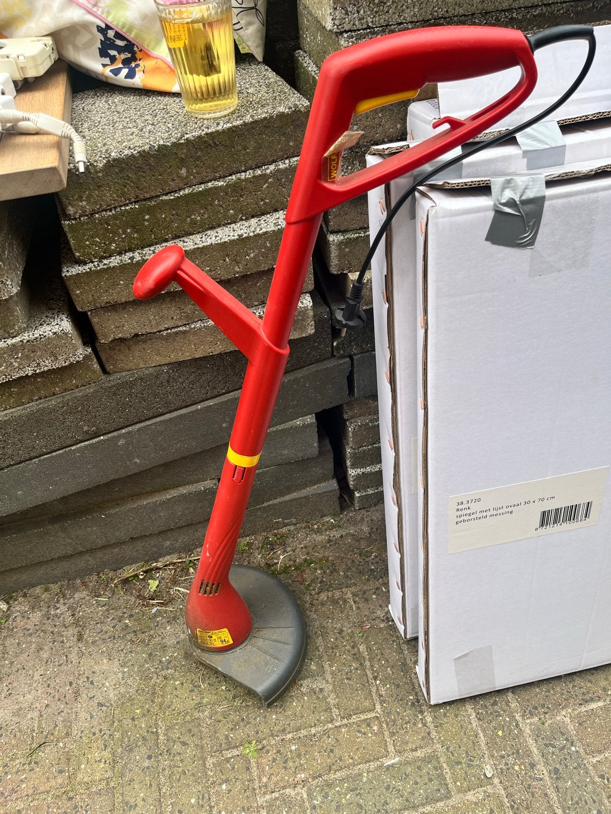 Wolf-Garten Elektrische Grastrimmer - Rood, Tuin en Terras, Ophalen, Gebruikt, 30 tot 50 cm, Elektrisch