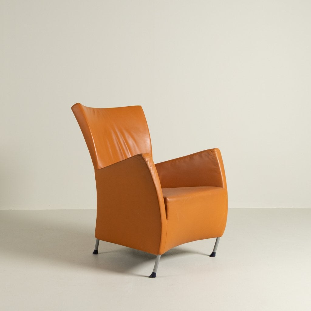Montis Windy Fauteuil Oranje Leer - Grijs, Niet ingevuld, Zo goed als nieuw, Niet ingevuld, Niet ingevuld