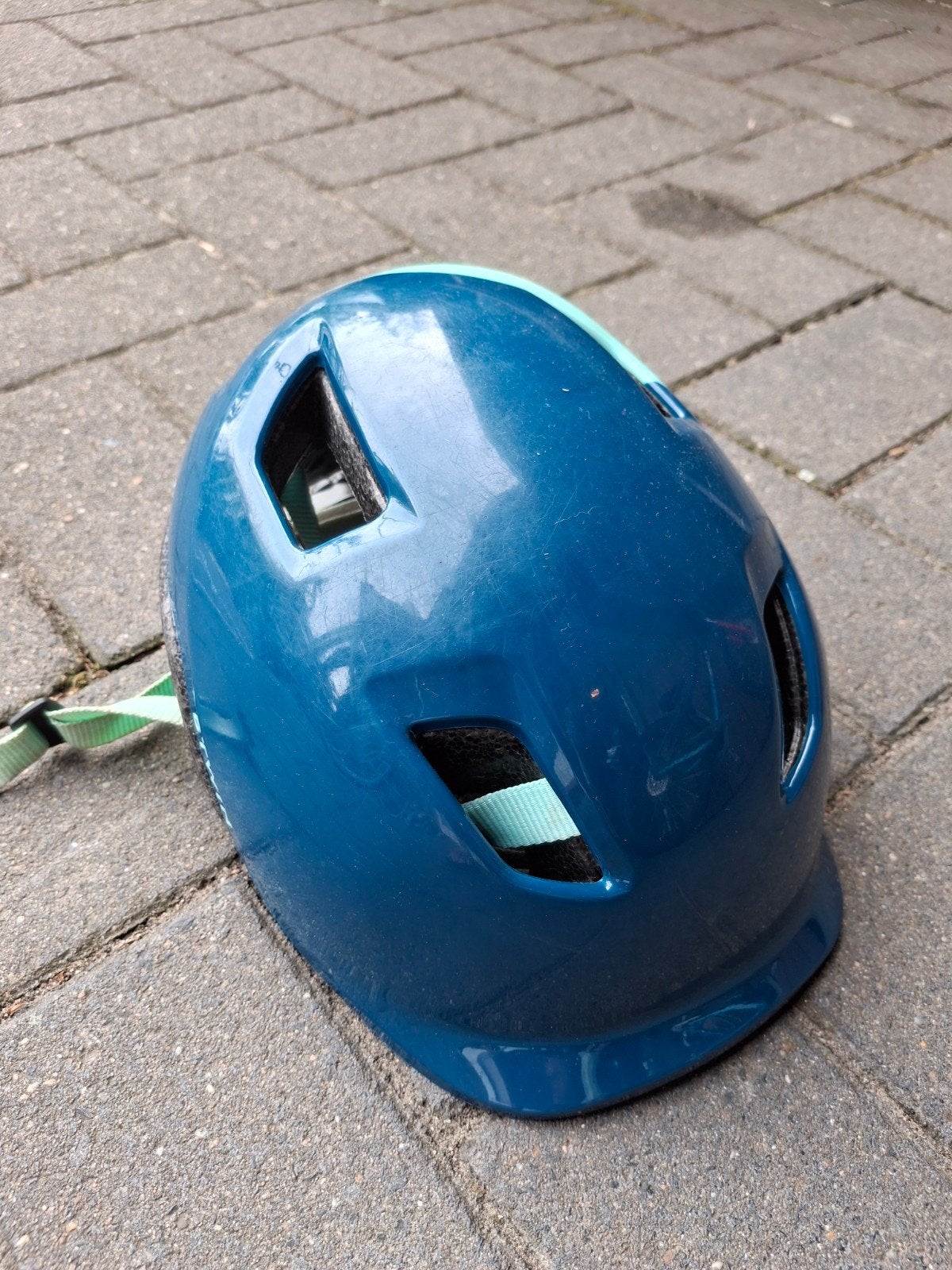 Fietshelm voor kinderen - Blauw/Mintgroen maat XS, Gebruikt, Jongen of Meisje, Overige maten, Ophalen of Verzenden