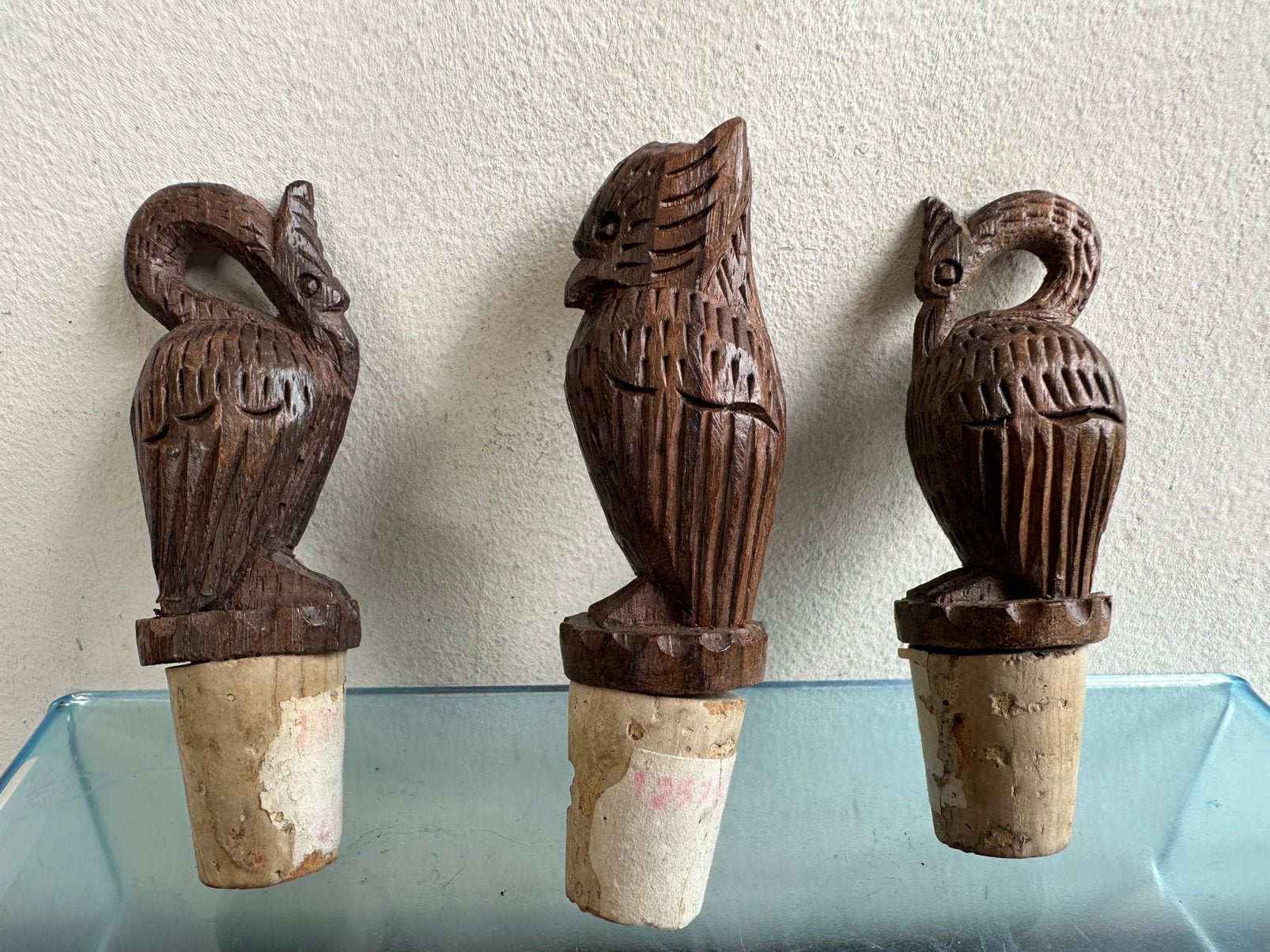 Oude Aziatische houtsnijwerk kurken 1 koop 8.5 cm, Antiek en Kunst, Ophalen of Verzenden