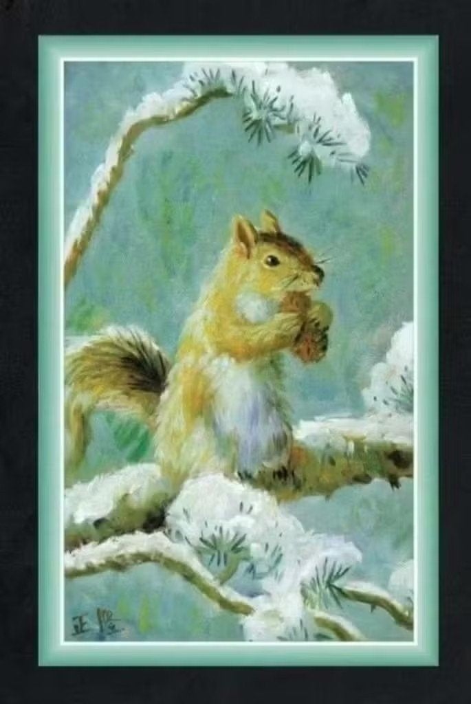 Eekhoorn Sciurus Vulgaris Winter Knaagdier., Verzamelen, Ophalen of Verzenden, 1980 tot heden, Ongelopen, Knaagdier