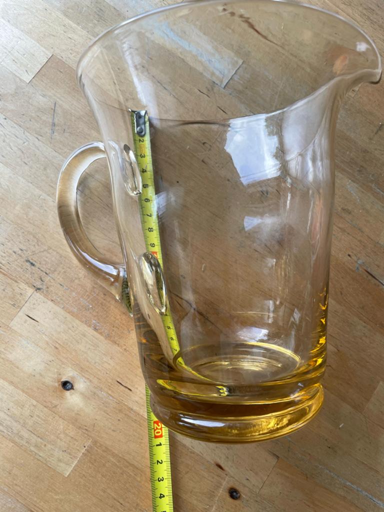 Vintage Franse Waterkan - Amberkleurig Glas, Verzamelen, Glas en Borrelglaasjes, Ophalen of Verzenden, Zo goed als nieuw, Overige typen