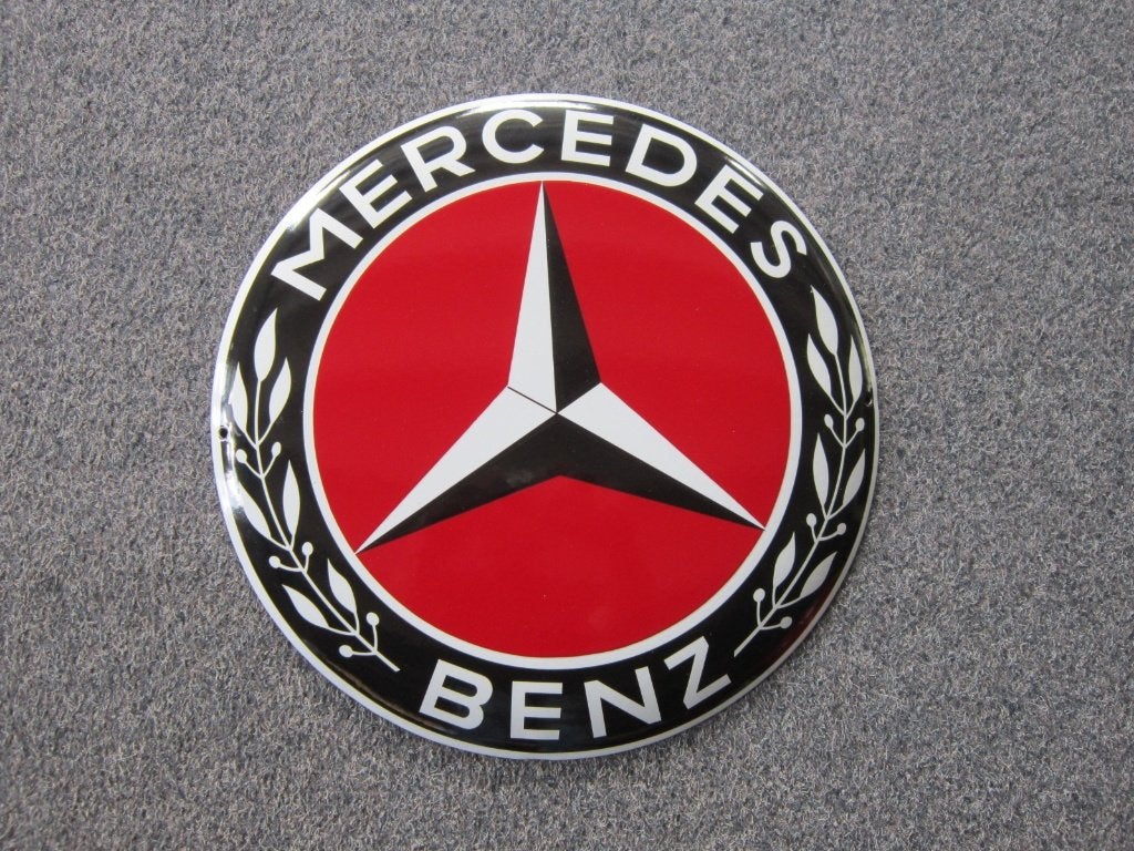 MERCEDES EMAILLE RECLAMEBORD, Ophalen, Zo goed als nieuw, Reclamebord
