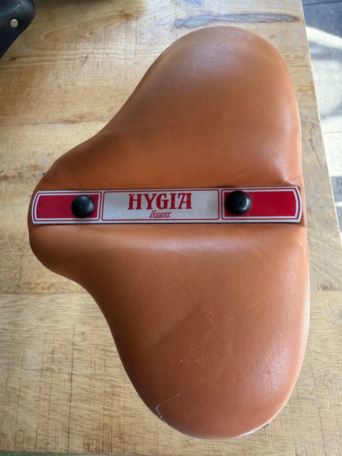 Hygiëa Lepper fietszadel - Zo goed als nieuw, Leer, Ophalen of Verzenden, Zo goed als nieuw, Zadel
