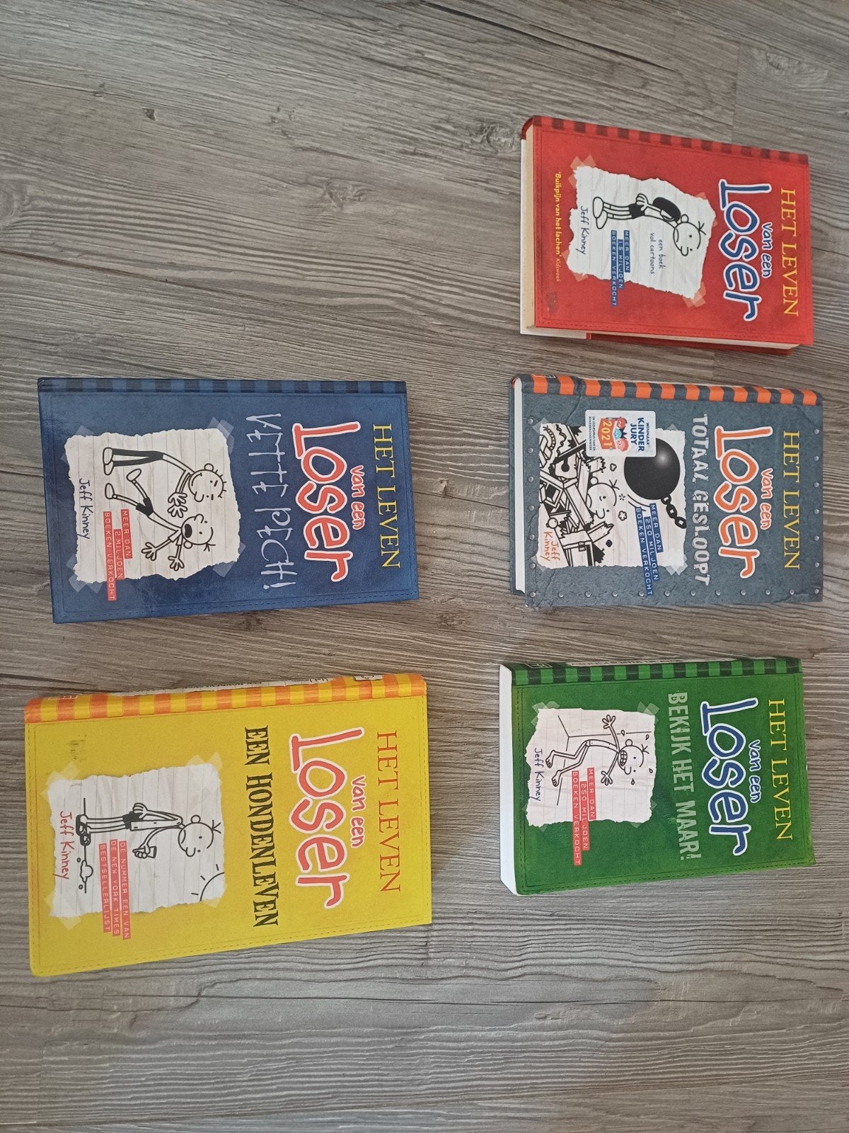 Het leven van een Loser boeken - 5-delige set, Boeken, Ophalen of Verzenden, Zo goed als nieuw, Jeff Kinney, Fictie algemeen