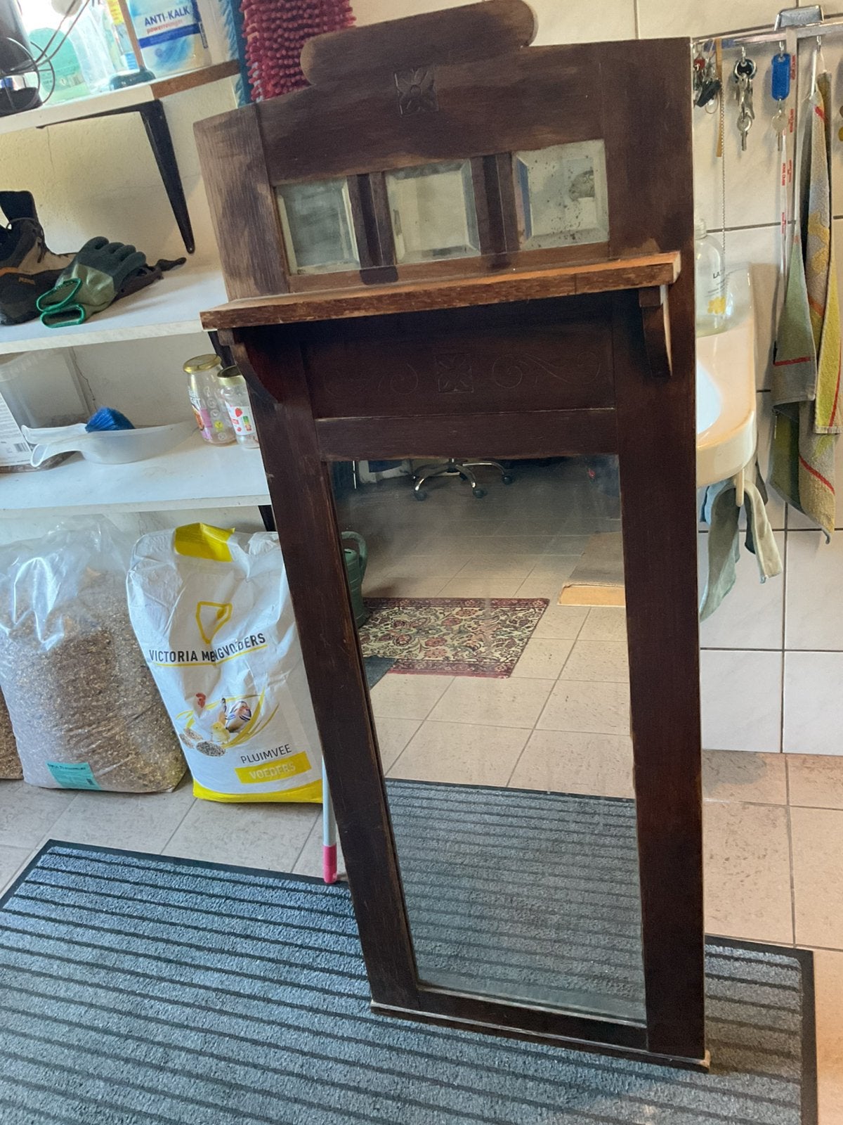 Mooie spiegel met geslepen glas., Ophalen, Rechthoekig