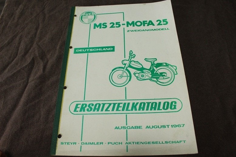 Puch MS25 Mofa 25 1967 ersatzteil katalog onderdelenboek, Ophalen of Verzenden, Zo goed als nieuw