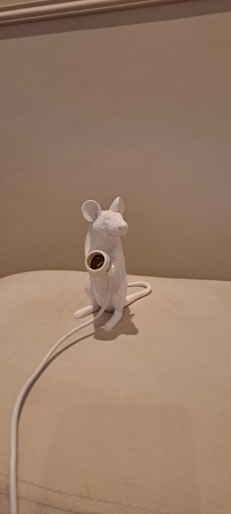 Seletti mouse lamp Mac stitting tafellamp muis zittend wit, Ophalen, Overige materialen, Nieuw, Modern