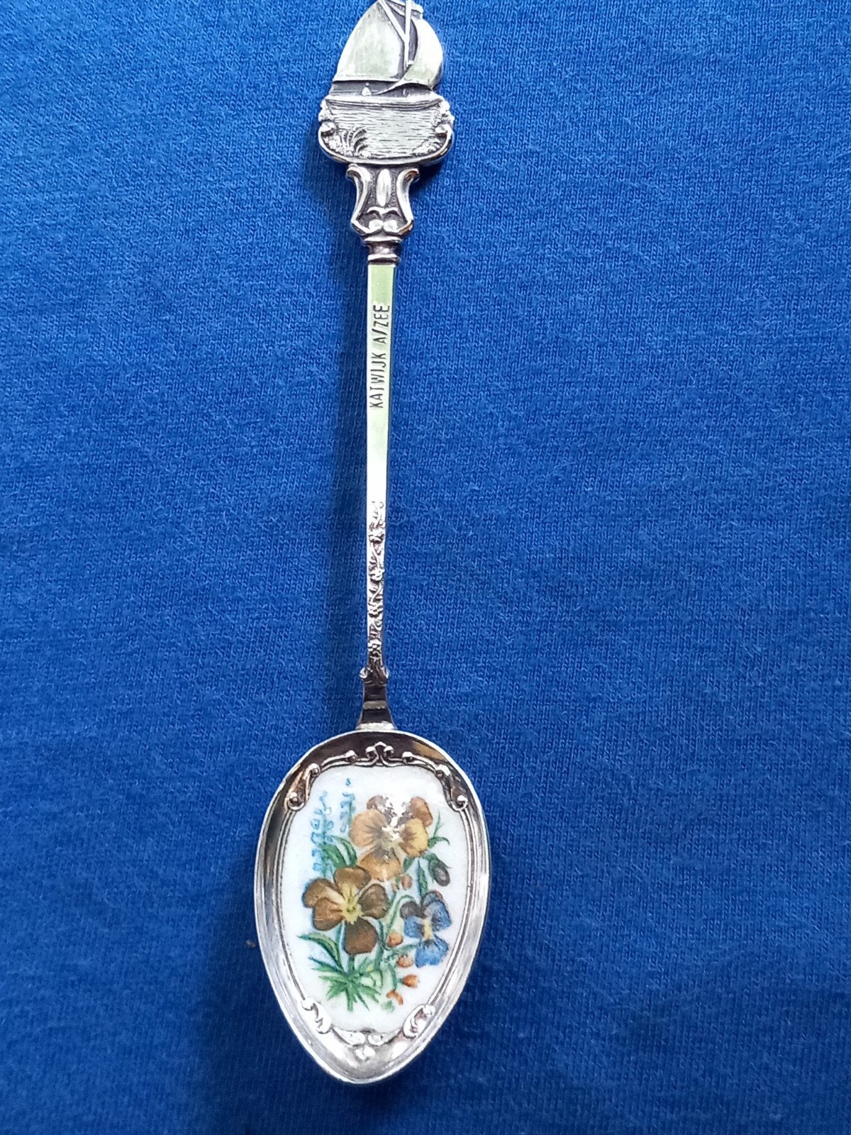 Katwijk a/z verzilverd met emaille, Antiek en Kunst, Antiek | Bestek, Ophalen of Verzenden