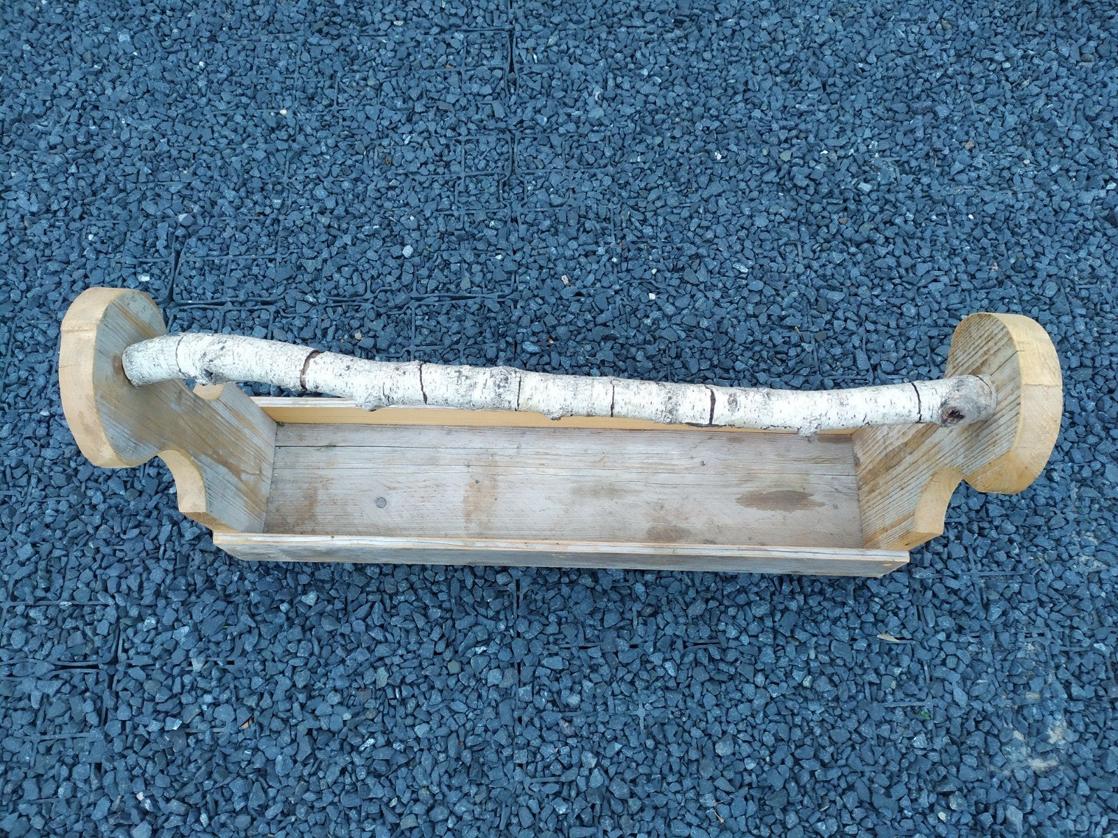 Houten bloembak met berkenhouten handvat - Binnen/Buiten, Ophalen, Gebruikt, Minder dan 30 cm, Binnen