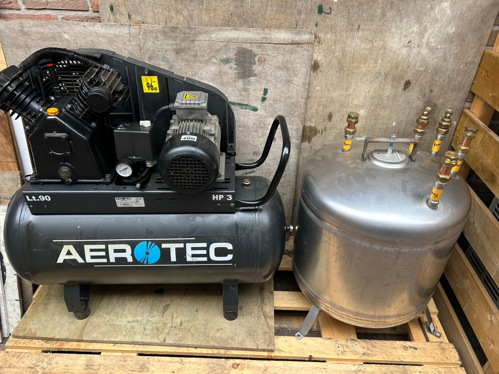 Te koop ,compressor met buffervat 80 ltr, Ophalen, Gebruikt, 10 bar of meer, 25 tot 100 liter