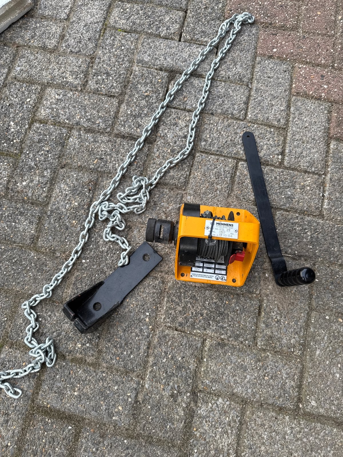Mennens Handmatige Kettingtakel met Ketting, Ophalen, Gebruikt, Handmatig