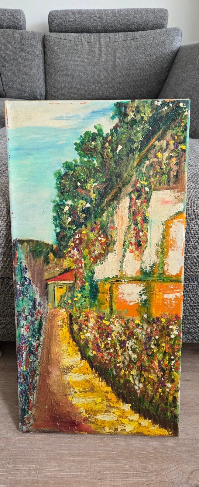 Schilderij van Henk Vos - Landschap met huisje, Antiek en Kunst, Kunst | Schilderijen | Klassiek, Doek, Impressionistisch, Ophalen of Verzenden