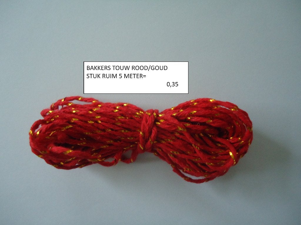 ⚠️1,00 samen : 5x5 meter touw rood/goud ( alleen verzenden, Hobby en Vrije tijd, Scrapbooking, Ophalen, Nieuw, Versiering of Embellishment