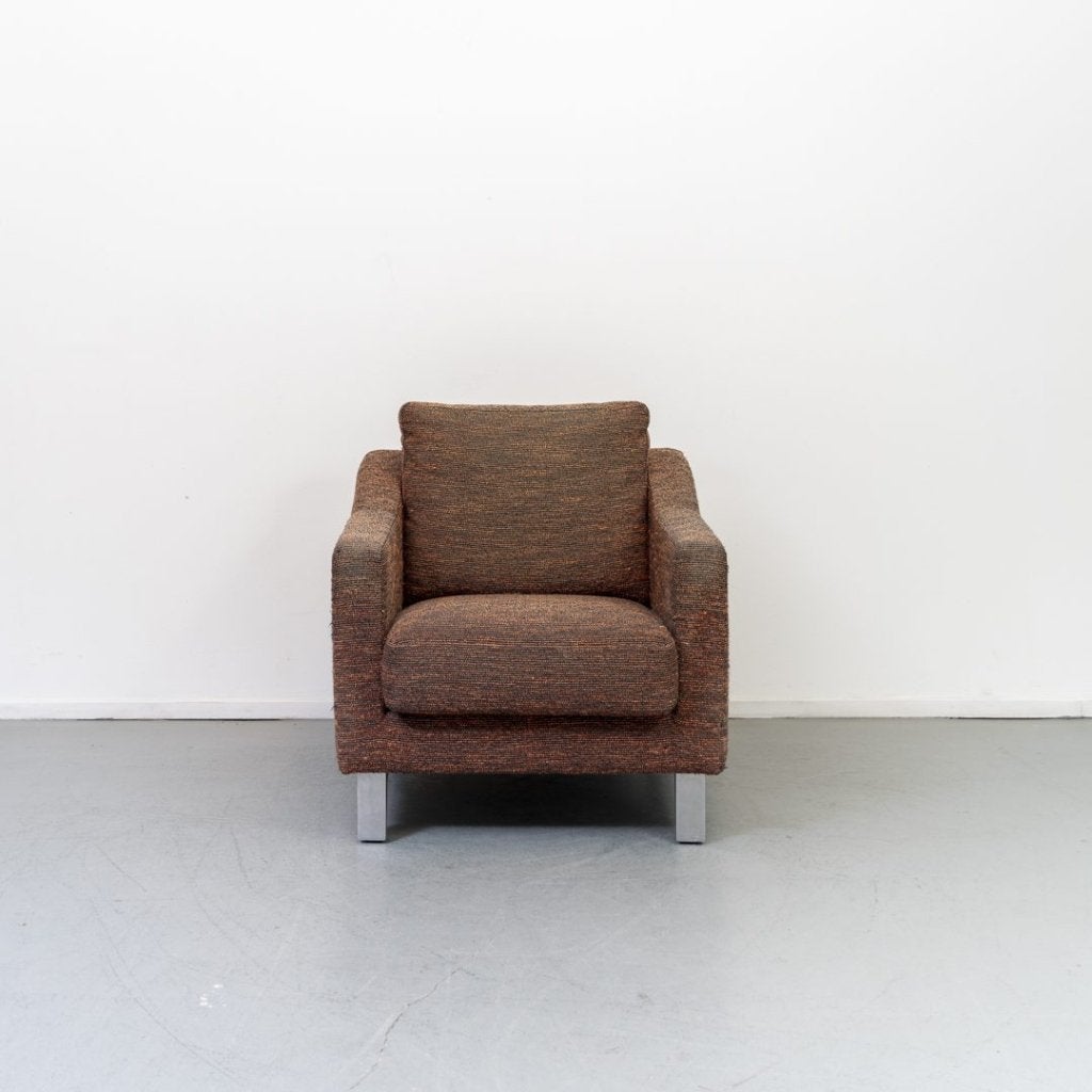 Leolux Antonia Fauteuil Rood/Bruin Stof, Huis en Inrichting, Niet ingevuld, Zo goed als nieuw, Niet ingevuld, Niet ingevuld