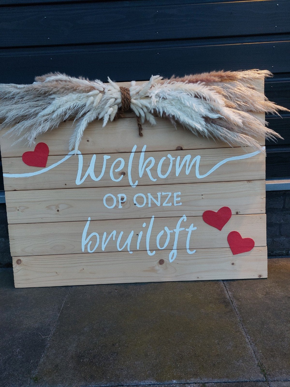 Welkomstbord Bruiloft Tuinfeest - Gepersonaliseerd Hout, Ophalen, Zo goed als nieuw, Versiering, Geboorte of Huwelijk
