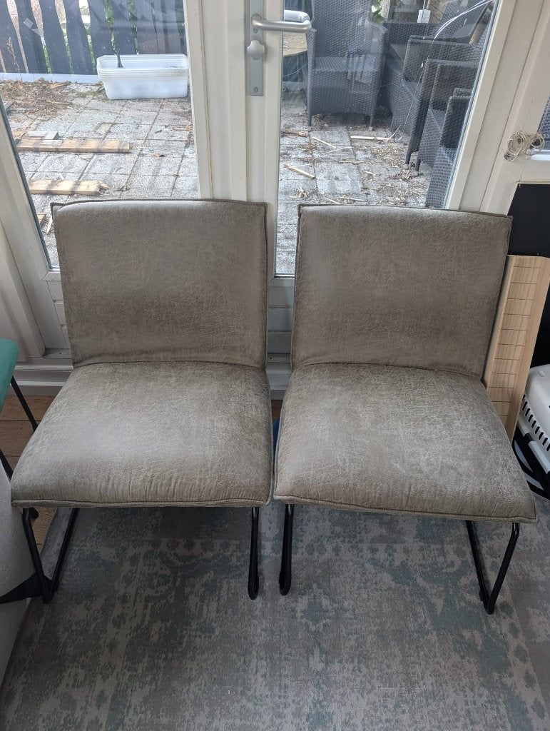 Fauteuil Cooper - leatherlook - olijfgroen 2 stuks, Huis en Inrichting, Ophalen, Zo goed als nieuw, 75 tot 100 cm, 50 tot 75 cm