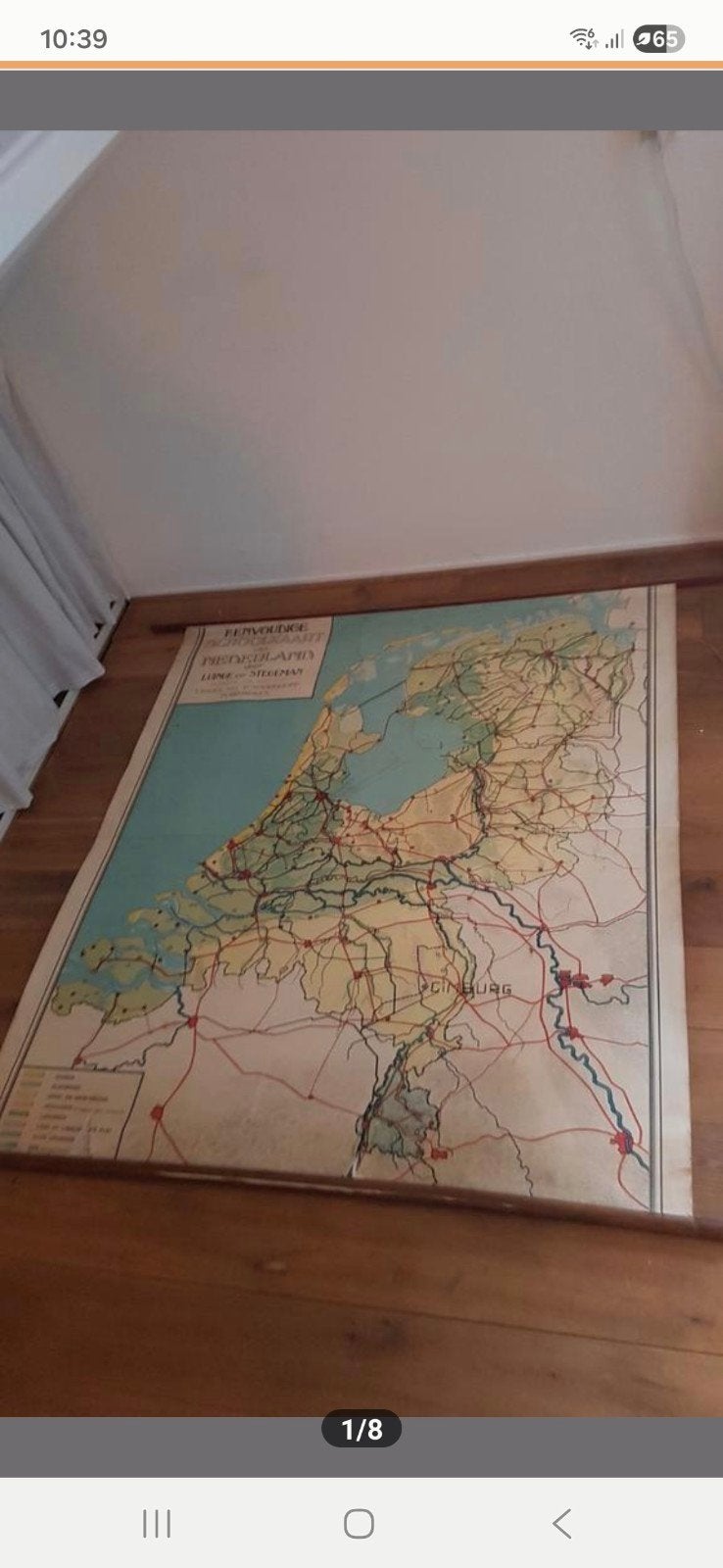 Grote oude landkaart Nederland, Ophalen, Deurposter of groter, Canvas of Doek, Overige onderwerpen