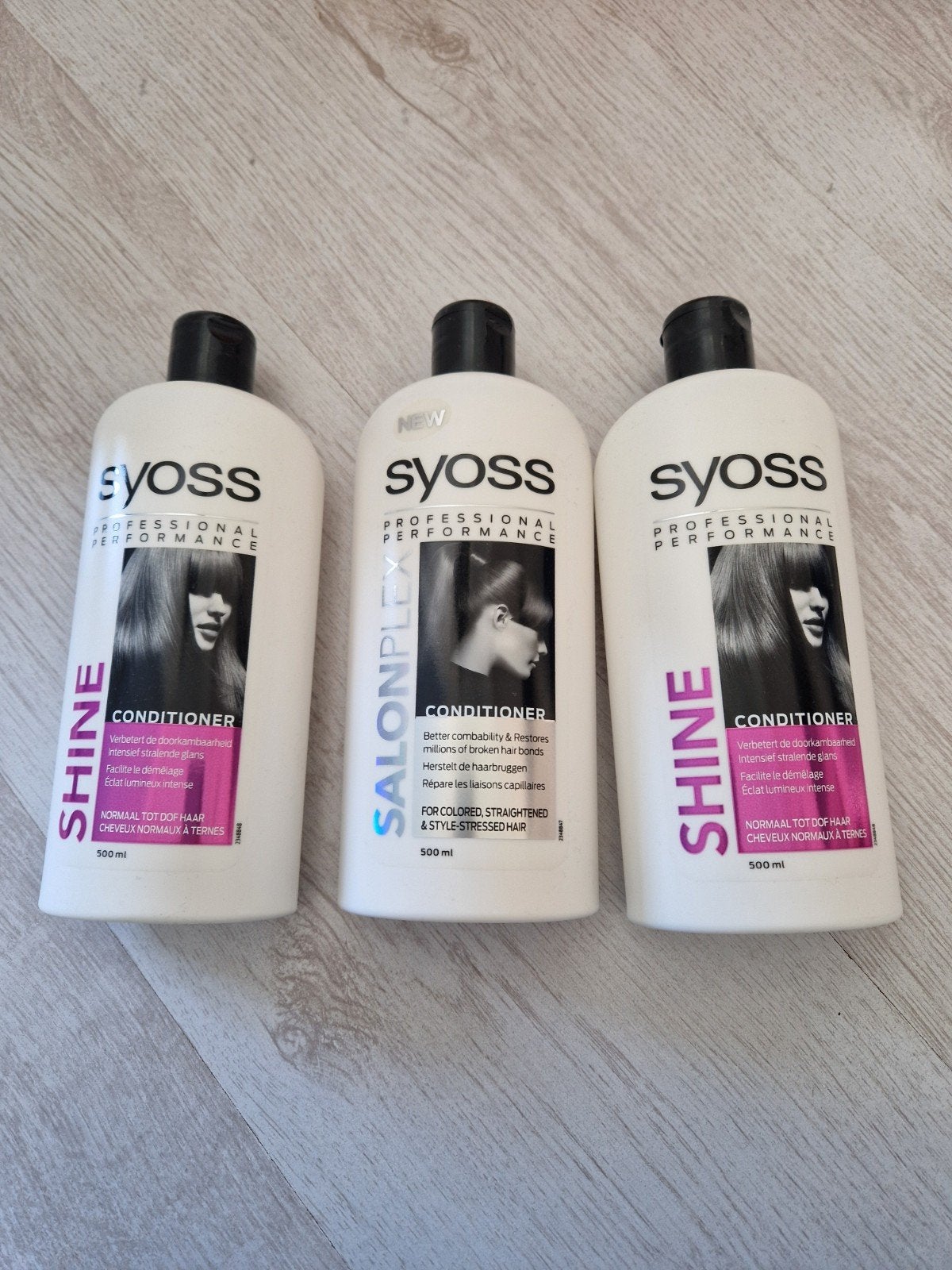 Syoss Conditioner - Shine & SalonPlex - 3x 500ml, Ophalen of Verzenden, Nieuw, Shampoo of Conditioner