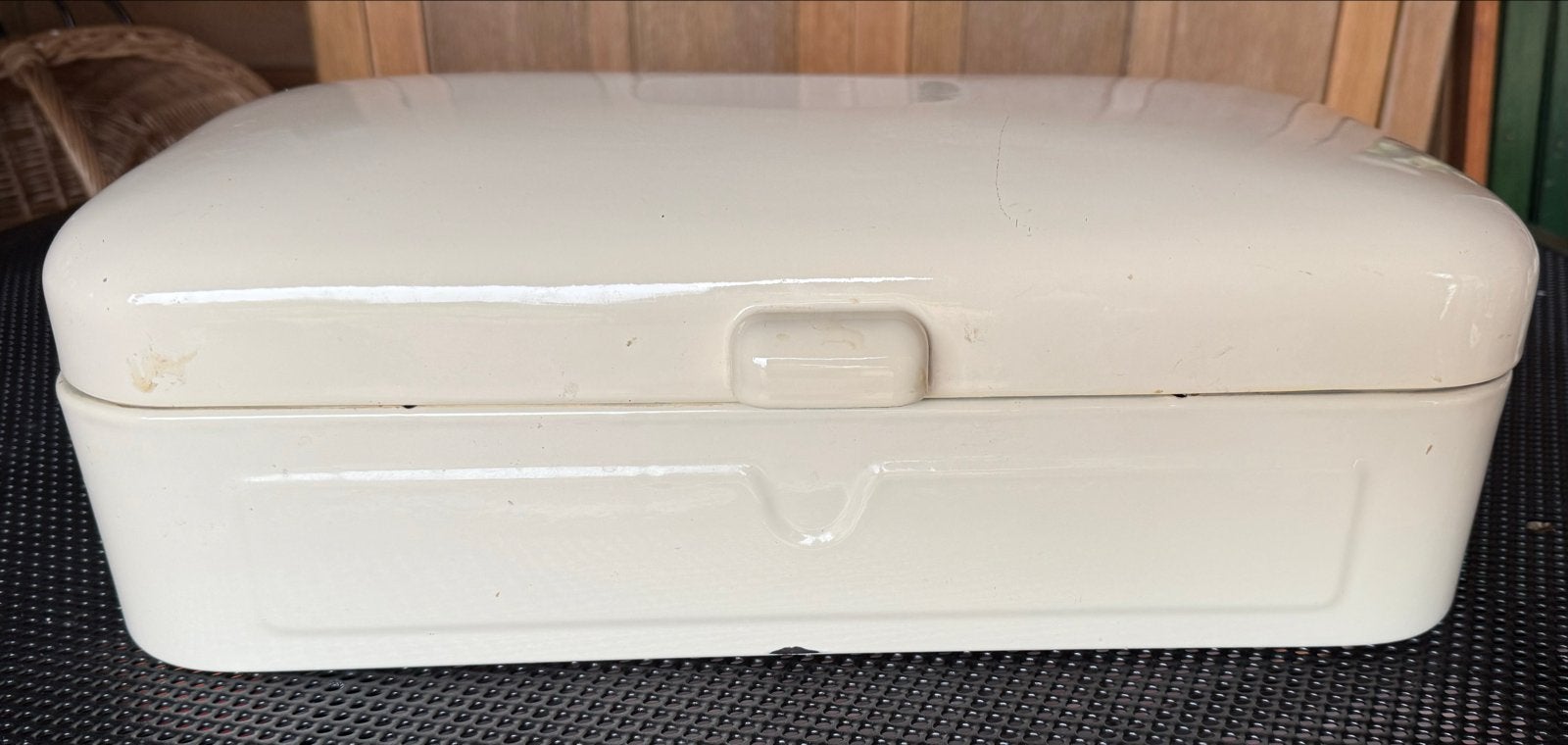 Vintage Emaille Broodtrommel - Crème Wit, Ophalen of Verzenden