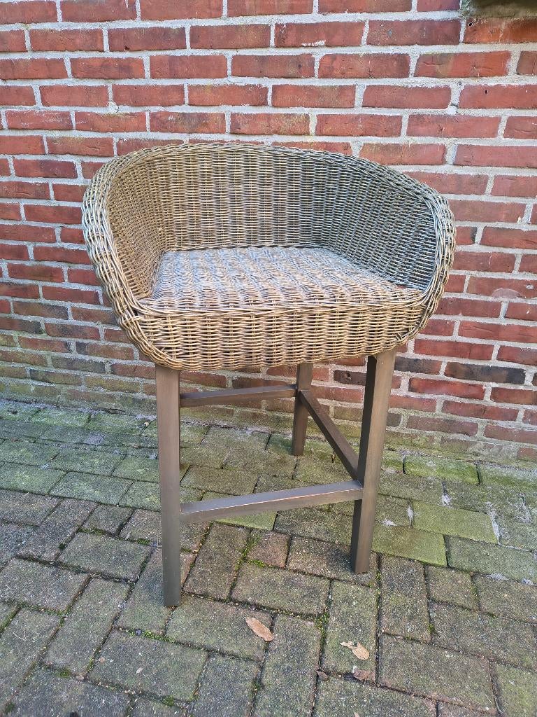 Ibiza style barkruk van rotan in top staat!, Overige kleuren, Eén, Hout, Ophalen of Verzenden