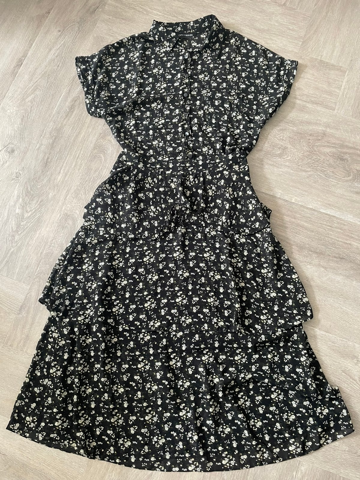 Set blouse + strokenrok Lofty Manner, Zwart, Zo goed als nieuw, Onder de knie, Ophalen