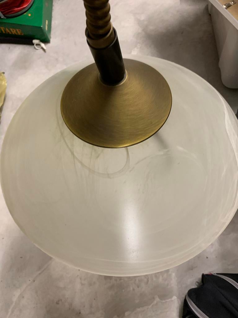 Plafondlamp/hanglamp met Melkglas Kap, Ophalen, Gebruikt, Minder dan 50 cm, Glas