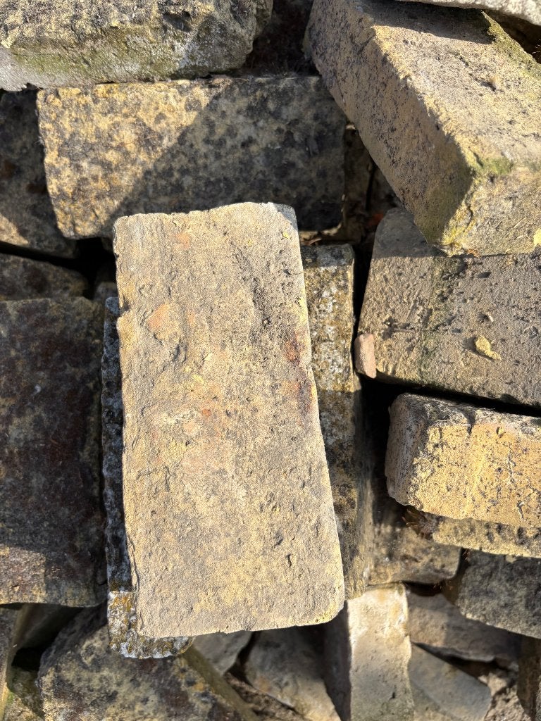 oude gele klinkers / geeltjes 18 x 8,5 cm, Tuin en Terras, Tegels en Klinkers, Ophalen, Gebruikt, Overige materialen, Klinkers