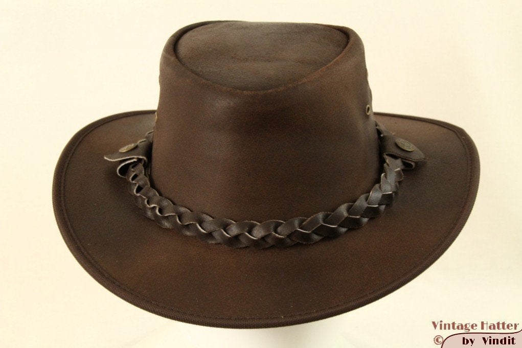 Western hoed Hawkins bruin leer 57, 58, 59 en 60 Nieuw, Hoed, Nieuw, Ophalen of Verzenden, 58 of 59 cm (L, 7¼ of ⅜ inch)