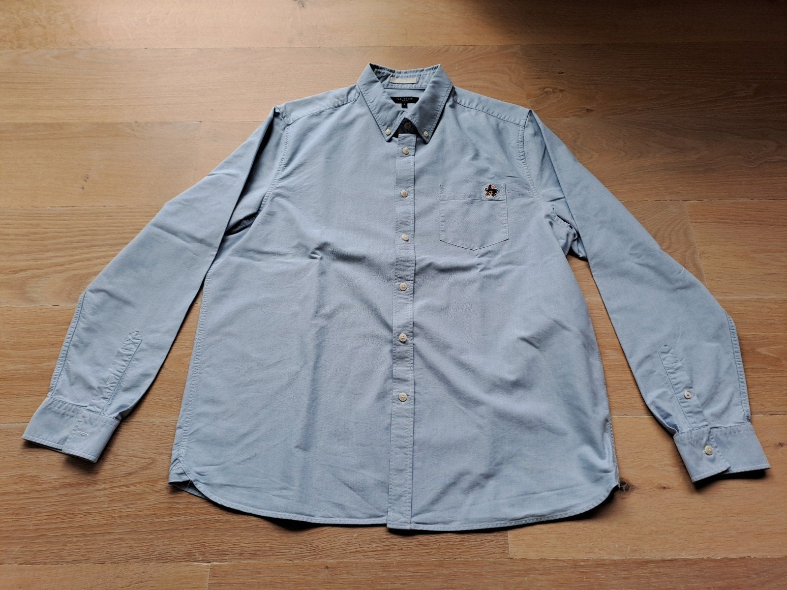 Blauw hemd van 'Ted Baker' in maat 6, Ted Baker, Blauw, Ophalen of Verzenden, Zo goed als nieuw